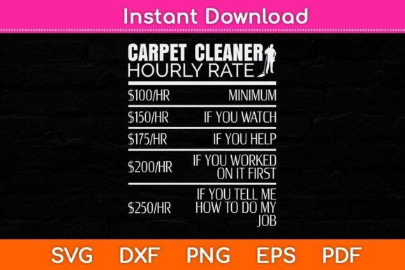 Reviewing the Carpet Cleaner Hourly Rate SVG for Embroidery